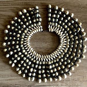 African Bohemian Bib Cowrie Shell Necklace